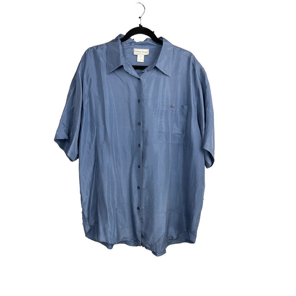 Fitting Image 100% Silk Men’s Button Down Size 18/XL